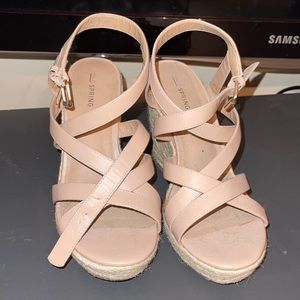 Spring beige wedges size 7.5